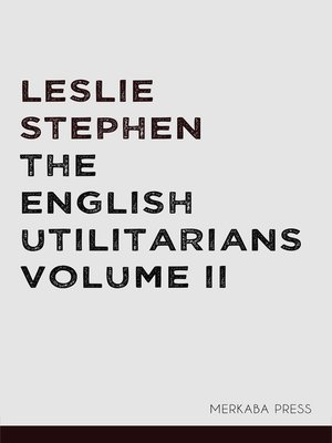 cover image of The English Utilitarians Volume II